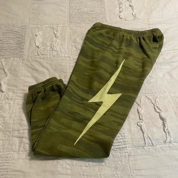 Aviator Nation Pants - Aviator Nation green camo bolt sweatpants small